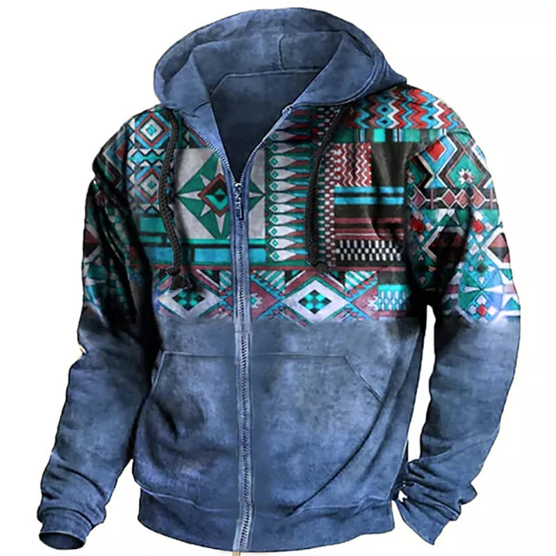 Printed zipper Hoodie