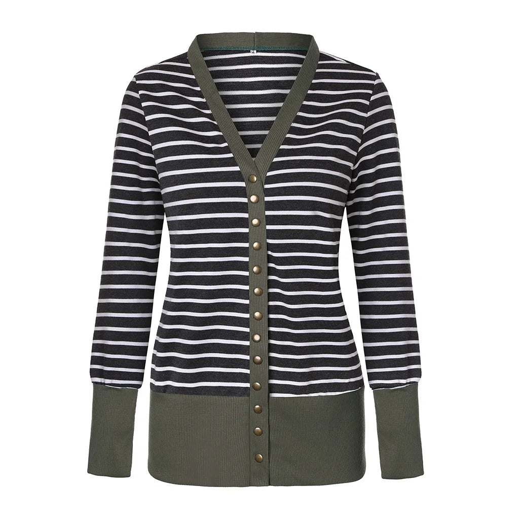 women's Line stripe long sleeve Hoodie.