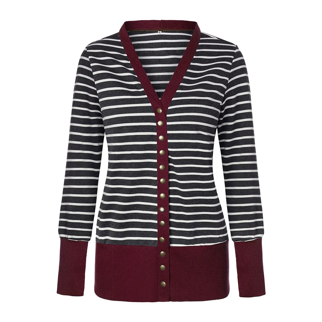 women's Line stripe long sleeve Hoodie.