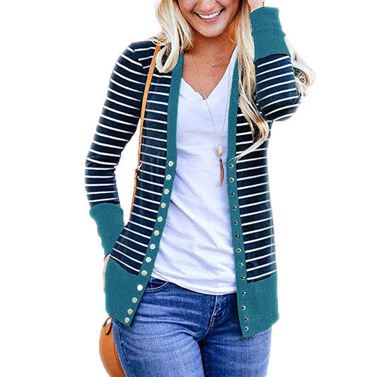women's Line stripe long sleeve Hoodie.