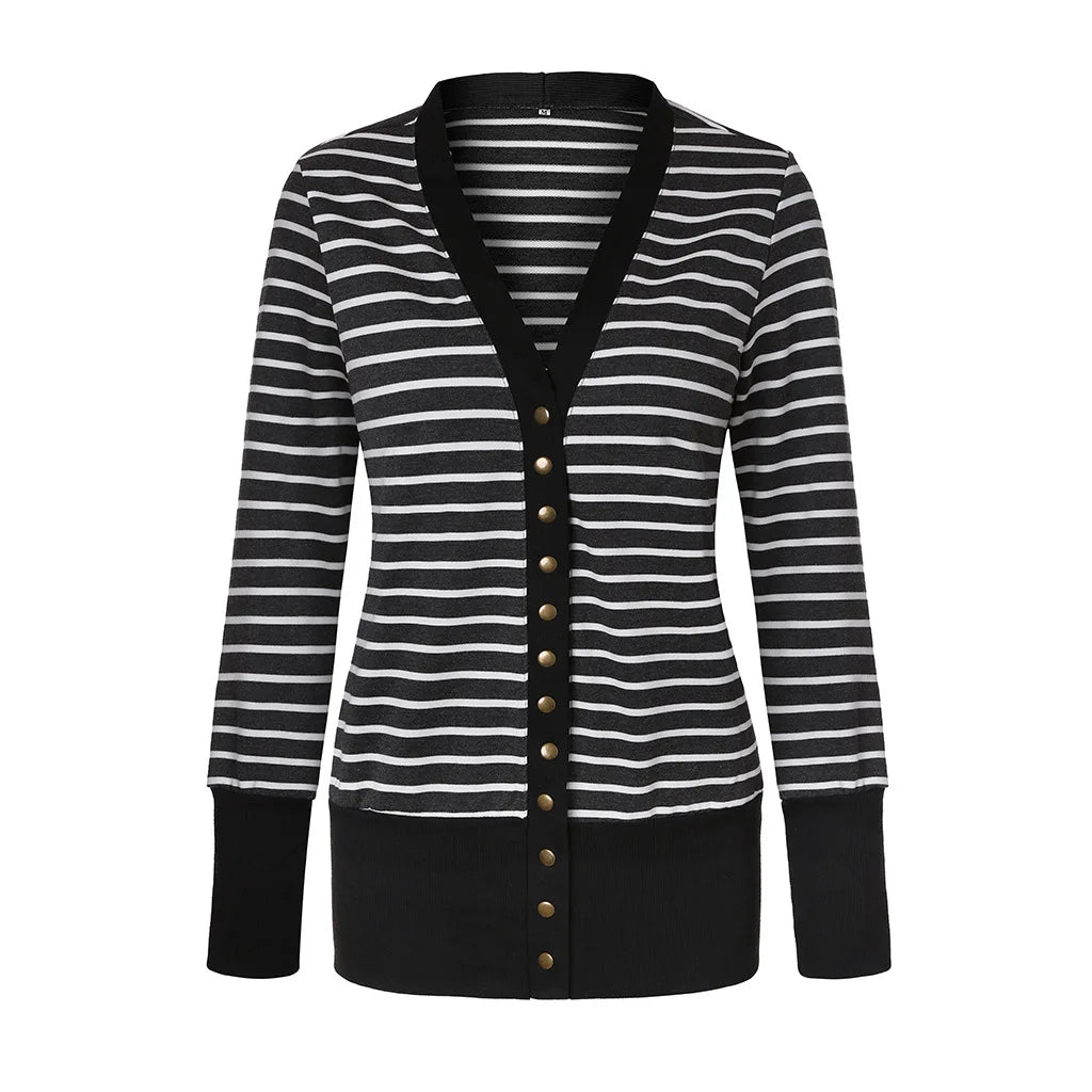 women's Line stripe long sleeve Hoodie.