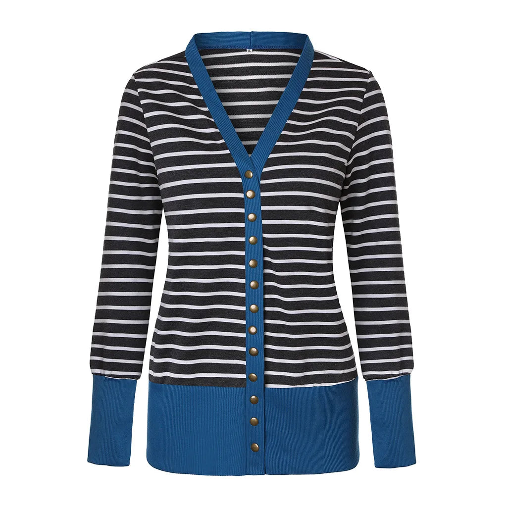 women's Line stripe long sleeve Hoodie.