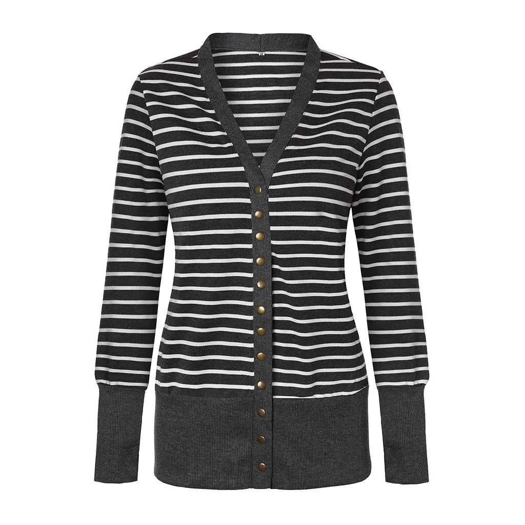 women's Line stripe long sleeve Hoodie.