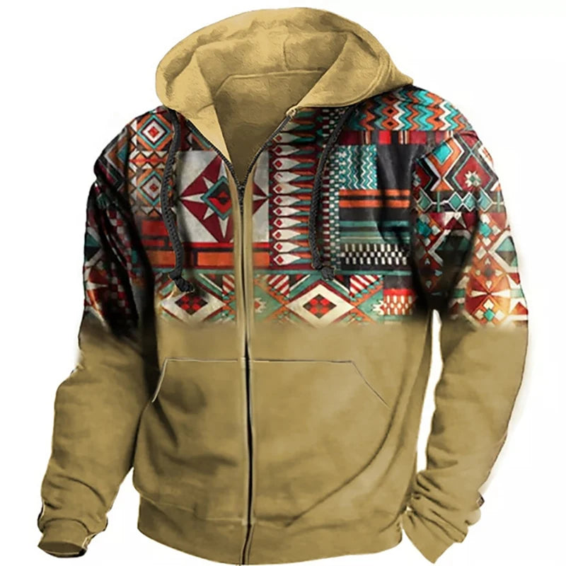 Printed zipper Hoodie
