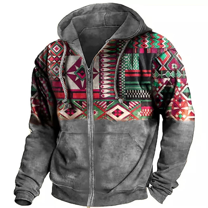 Printed zipper Hoodie