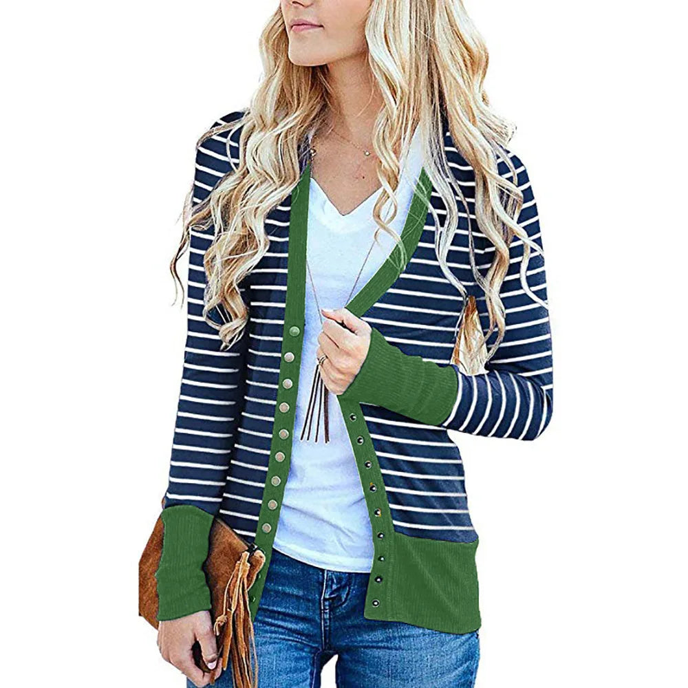 women's Line stripe long sleeve Hoodie.