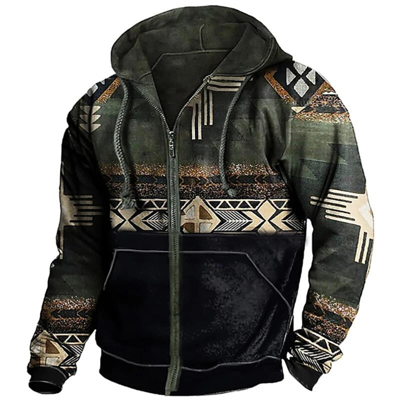 Printed zipper Hoodie