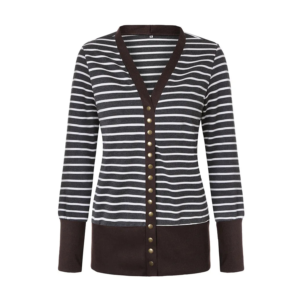 women's Line stripe long sleeve Hoodie.