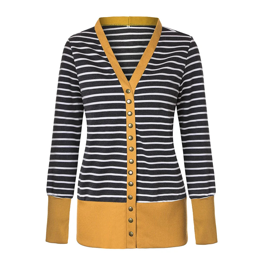 women's Line stripe long sleeve Hoodie.