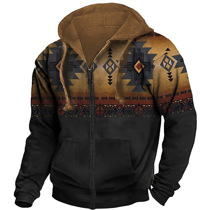 Printed zipper Hoodie